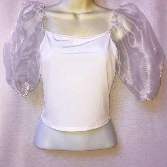 Ruffle Sleeve Crop Top - Picture 1 of 1